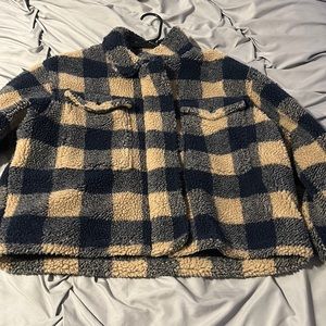 American eagle medium plaid Sherpa jacket